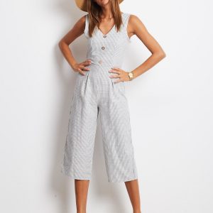 White and navy blue Sahara jumpsuit