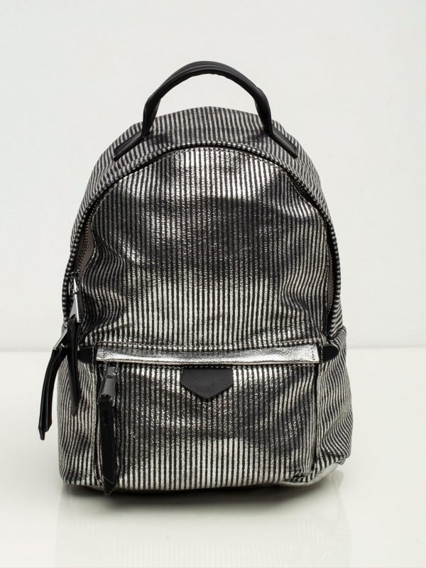 Black Striped Backpack