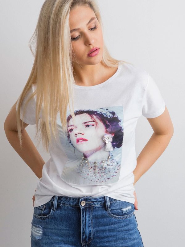 White T-shirt for women with a print