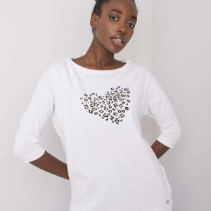 White blouse for women with Zoe print