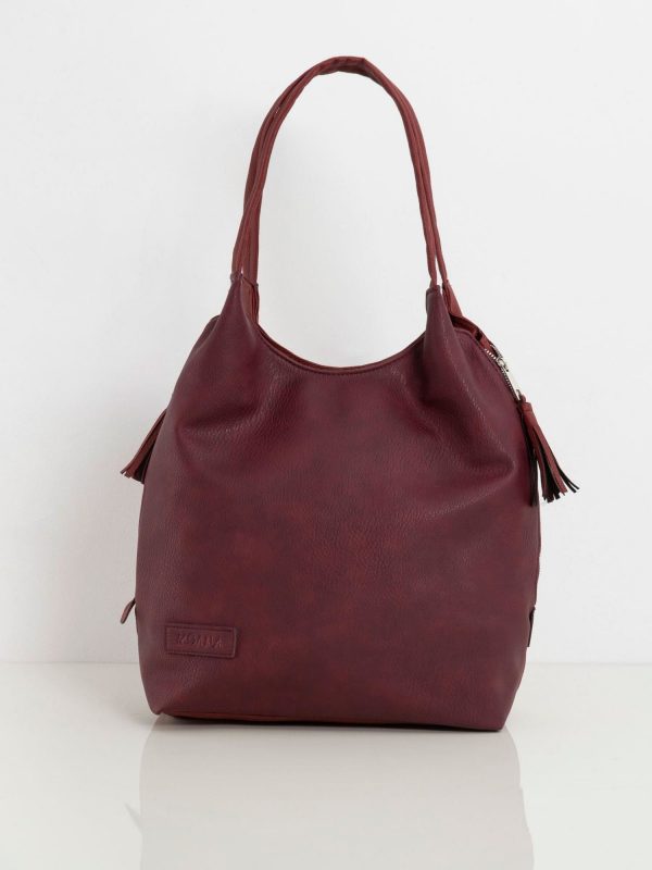 Burgundy eco leather bag