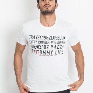 TOMMY LIFE White men's t-shirt with subtitles