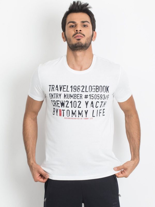 TOMMY LIFE White men's t-shirt with subtitles