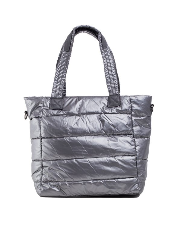 Grey Quilted Shoulder Bag