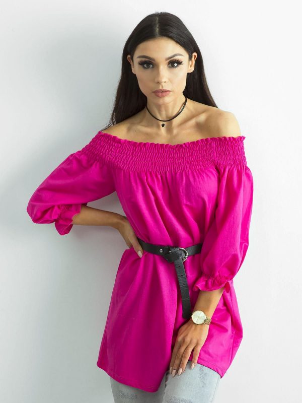 Tunic with Spanish fuchsia neckline