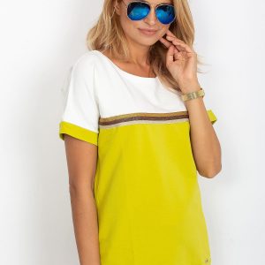 Lime blouse with a neckline on the back