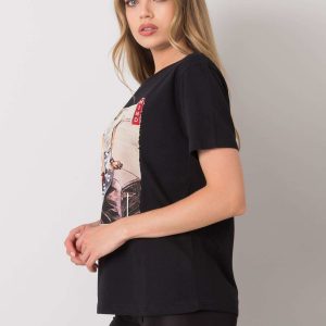 Black T-shirt with print Sandy