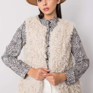 Hallie Beige Fur Vest