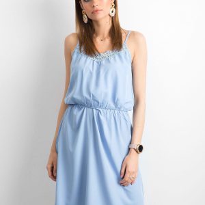 Blue women's dress with straps