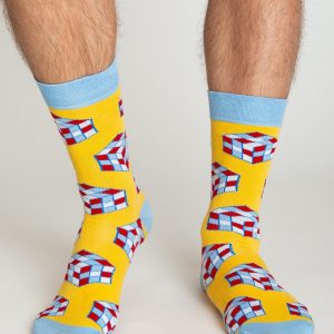 Yellow Pattern Men's Socks