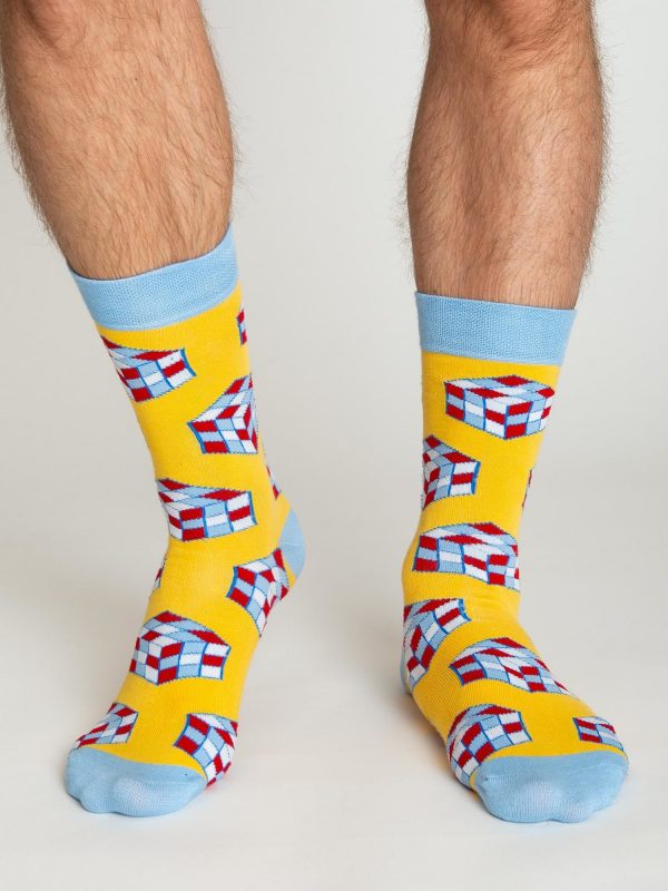 Yellow Pattern Men's Socks