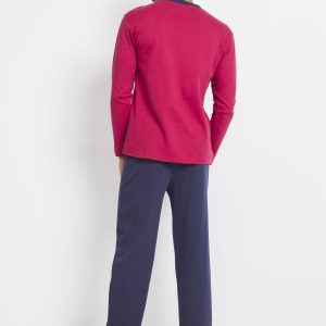 Burgundy Navy Blue Men's Pyjamas