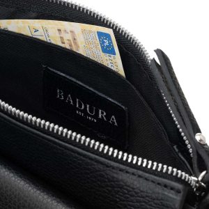 Black Leather Messenger Messenger BADURA