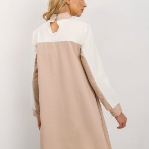 Beige and white Team dress