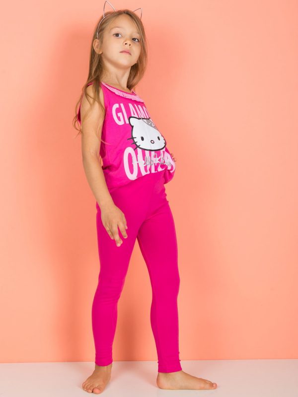 Pink smooth leggings for girl