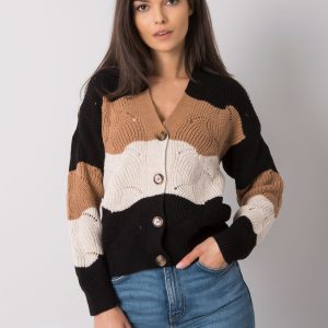 Black and beige button-down sweater Beaumont RUE PARIS