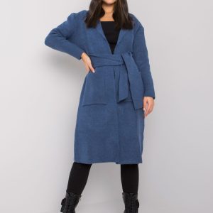 Dark blue cardigan with binding Cordie RUE PARIS