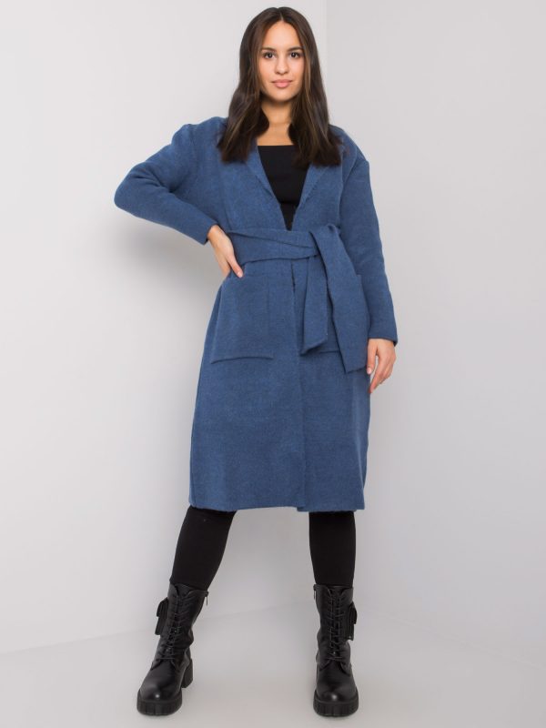 Dark blue cardigan with binding Cordie RUE PARIS