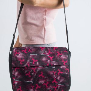 Black and Red Patterned Shoulder Bag