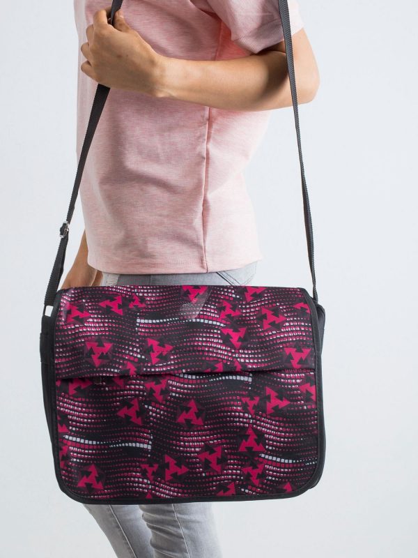 Black and Red Patterned Shoulder Bag