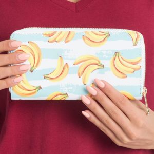 Mint and white wallet in bananas