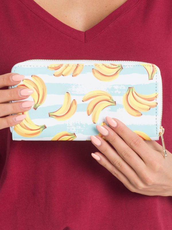 Mint and white wallet in bananas