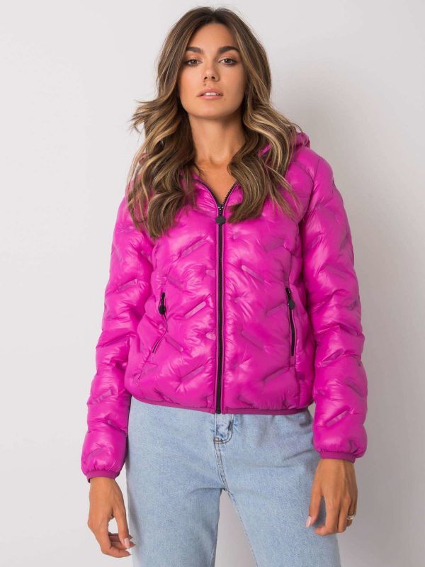 Purple transitional jacket with hood Milania