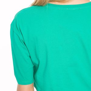 Green crop top casual