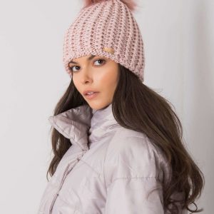 Light pink women's winter hat