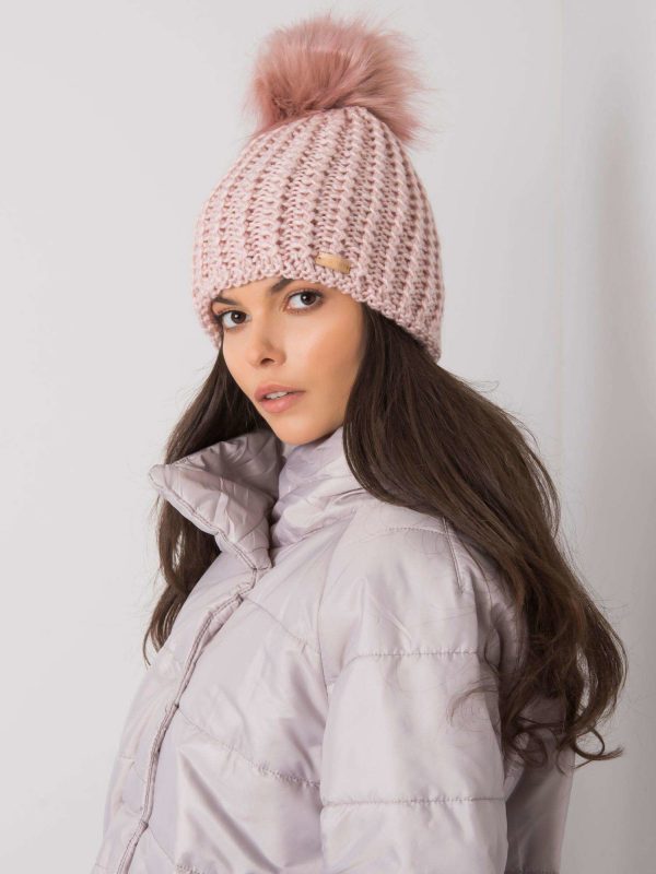 Light pink women's winter hat