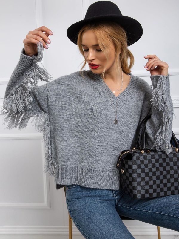 BY O LA LA Grey Helen sweater