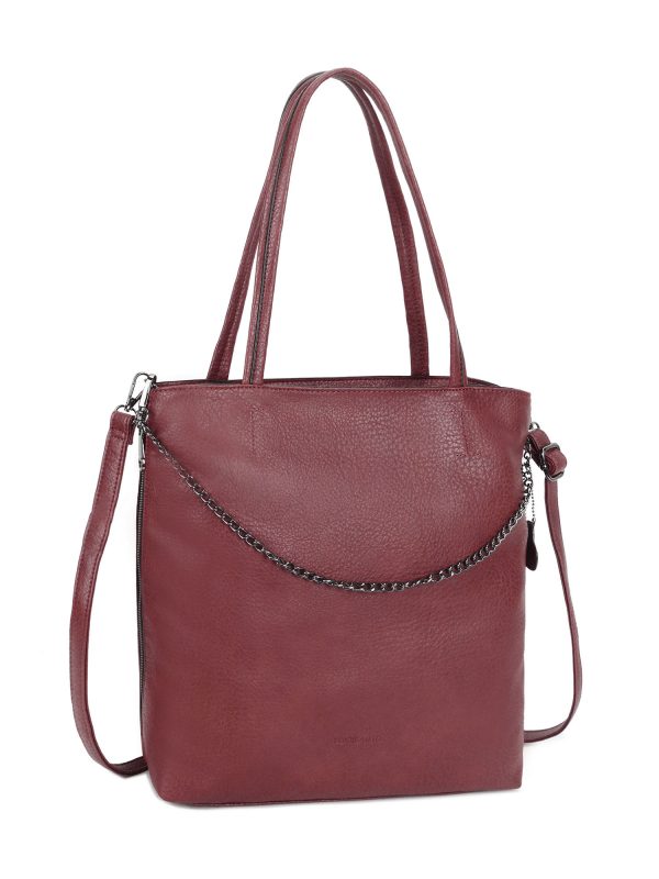 Maroon large bag made of eco leather LUIGISANTO