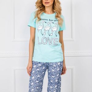 Mint Navy Blue Women's Pyjamas