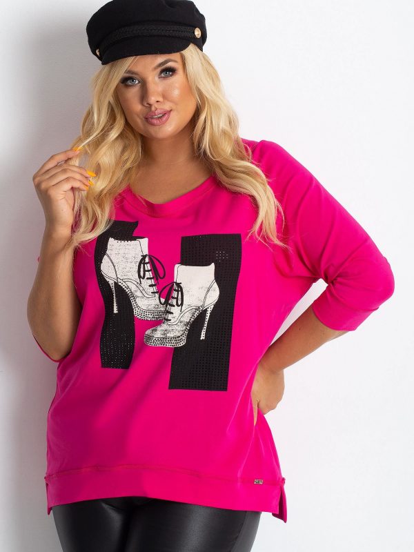 Fuchsia plus size blouse Lifesaver