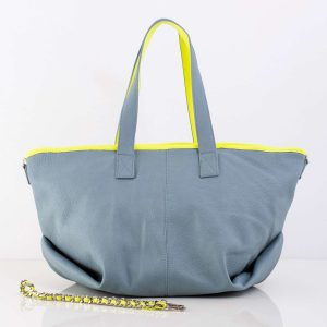 Blue bag with decorative strap