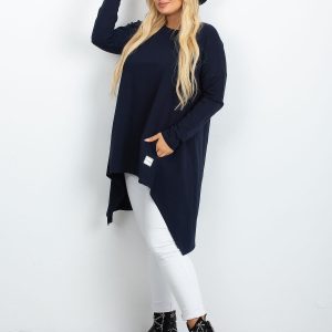 Navy blue tunic plus size Andrea