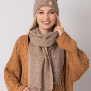 Dark beige knitted set for winter RUE PARIS