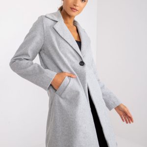 Grey women's oversize coat Louise RUE PARIS