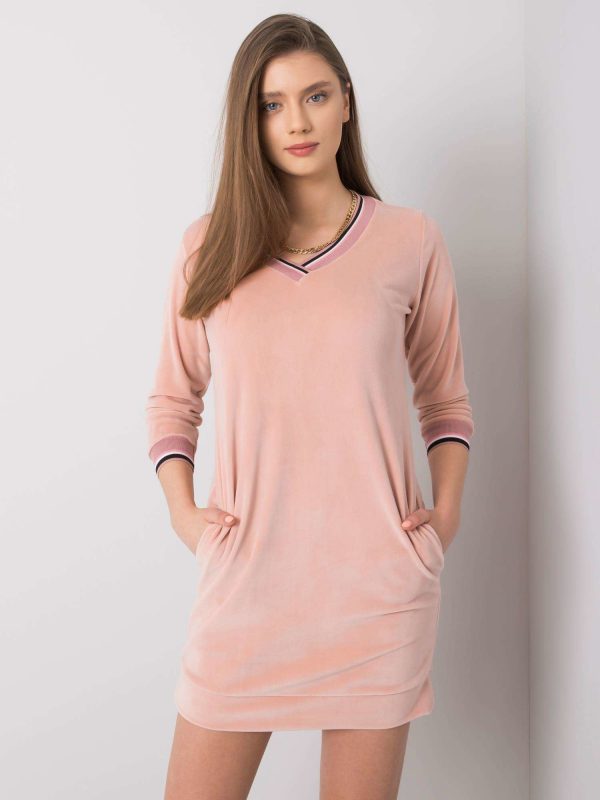 Dirty pink velour dress Aspen RUE PARIS