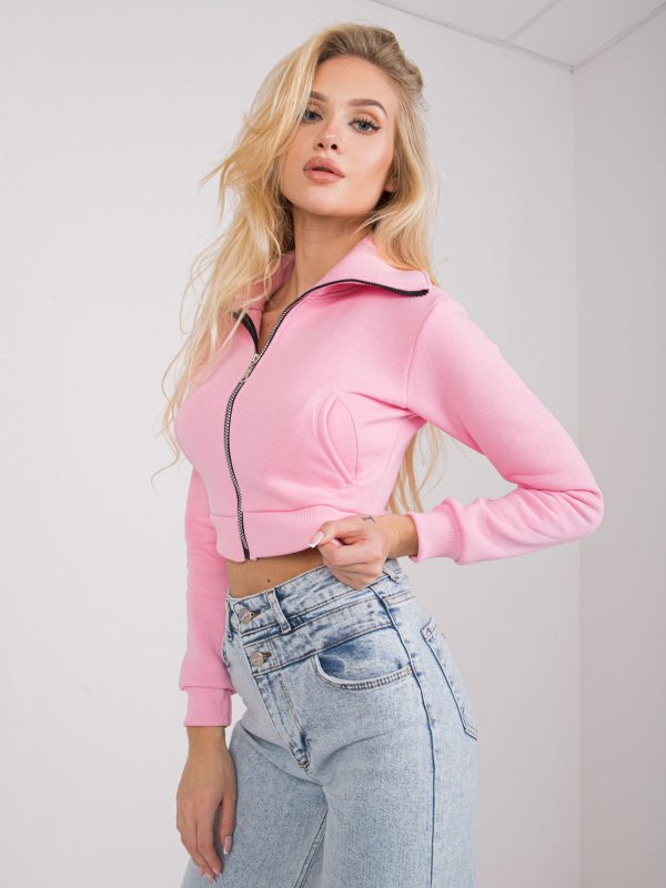 Pale pink short sweatshirt Ann RUE PARIS