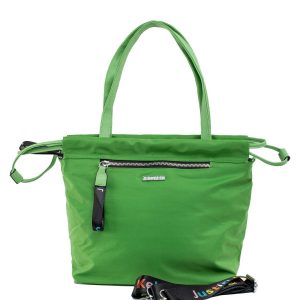 Green shoulder bag with detachable strap