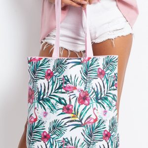 White & Pink Printed Bag