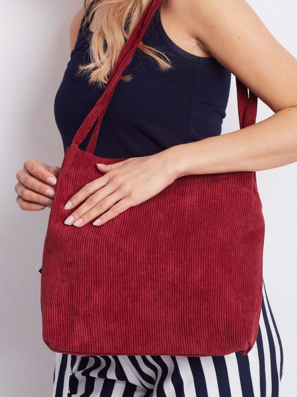 Burgundy corduroy handbag