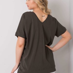 Dark khaki blouse plus size Dani