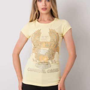 Light yellow T-shirt with Haley applique