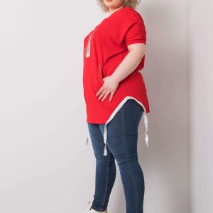 Clare's red plus size blouse