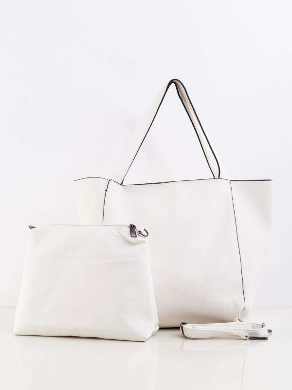 Cream capacious eco-leather bag