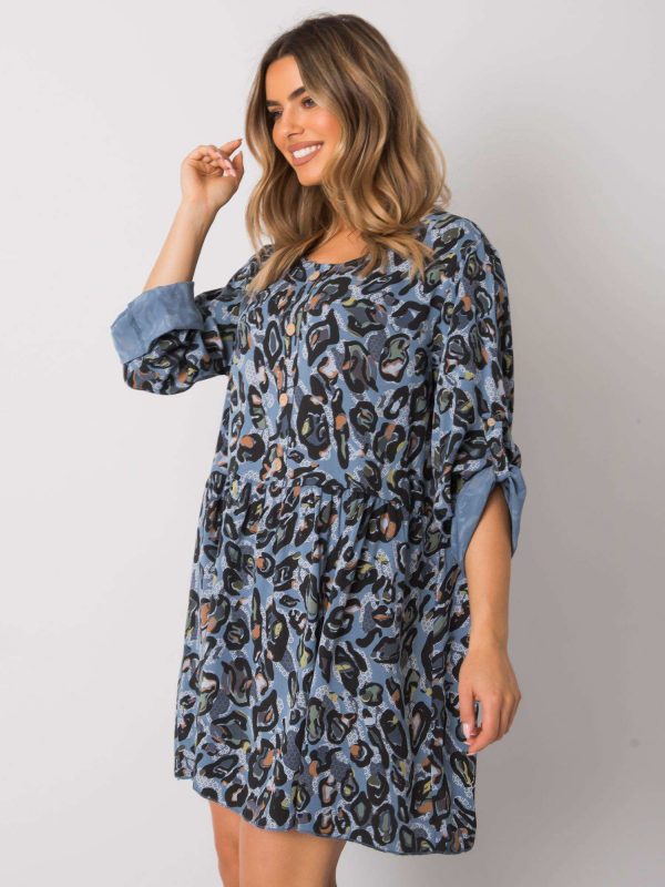 Earlene's dark blue viscose dress