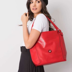 Red Eco Leather Shoulder Bag