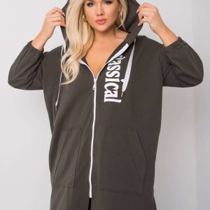 Dark Khaki Plus Size Hooded Sweatshirt Stacy